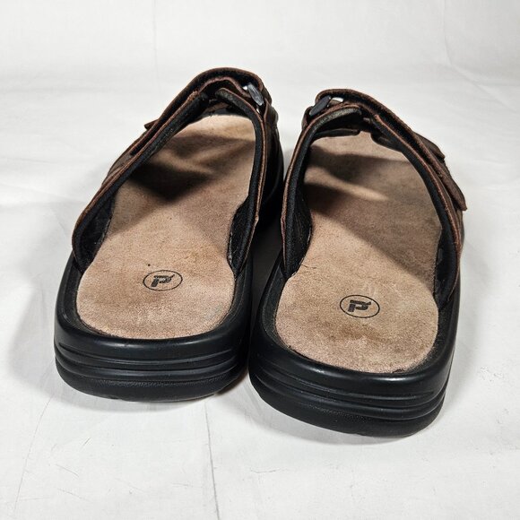 Propet Vero brown leather slip-on slides sandals msv003L Men\'s Size 12 5E (XX) main image 3